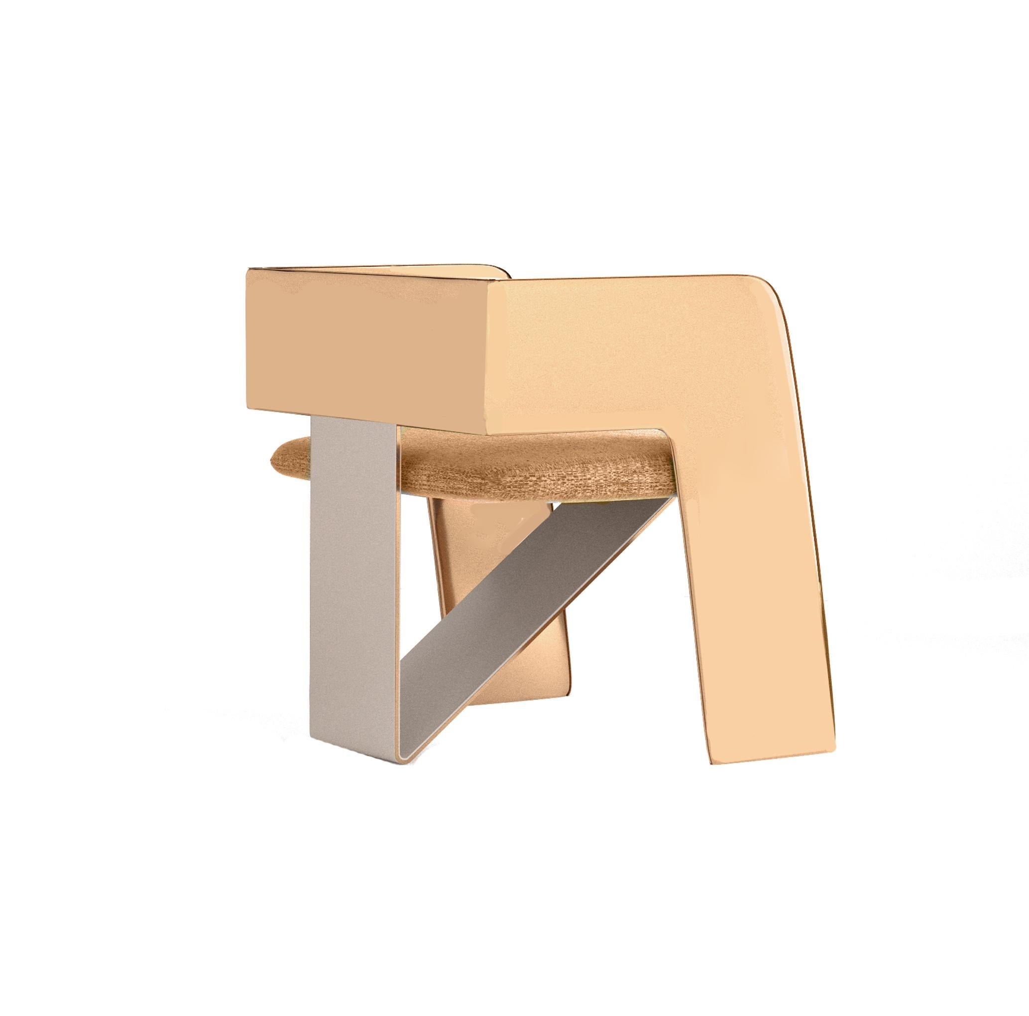 Modern Gold Brass Futura Chair by Alter Ego Studio In New Condition For Sale In Porto, PT