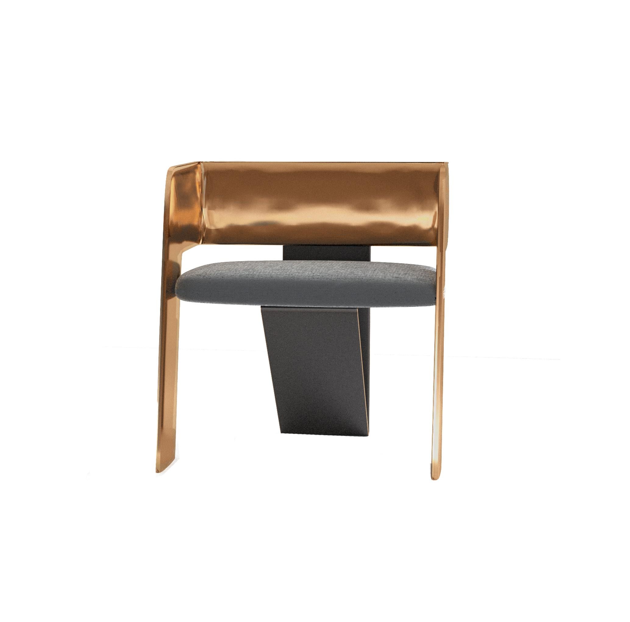 Metal Modern Gold Brass Futura Chair by Alter Ego Studio For Sale