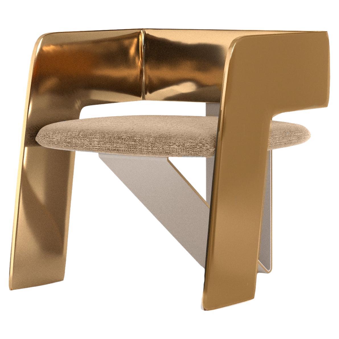 Modern Gold Brass Futura Chair by Alter Ego Studio For Sale