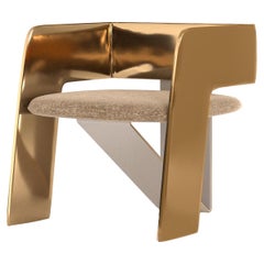 Modern Gold Brass Futura Chair by Alter Ego Studio