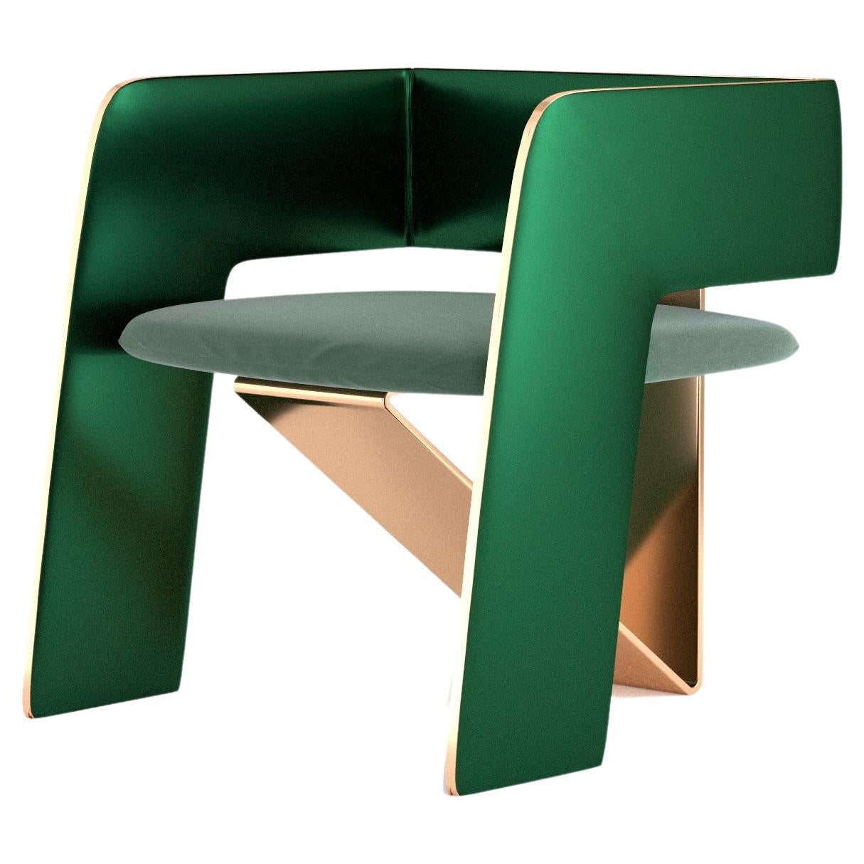 Modern Green Metal Futura Chair by Alter Ego Studio For Sale