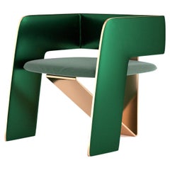 Chaise moderne en métal vert Futura d'Albert Ego Studio