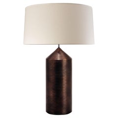 FUTURA Table Lamp in Aged Copper, Modern Art Deco Design Handmade Shade included