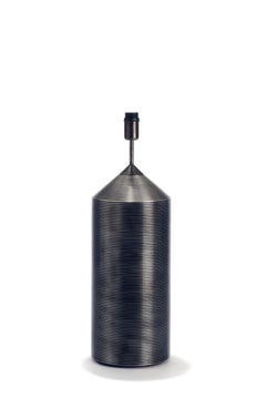 FUTURA.Table Lamp in Aged Nickel, Modern Art Deco Design Handmad. Shade Included