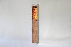 Future Fossils Magma Lamp in Terracotta Stoneware and Amber Glass by Simon Johns