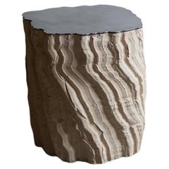 Future Fossils Side Table in White Stoneware by Simon Johns