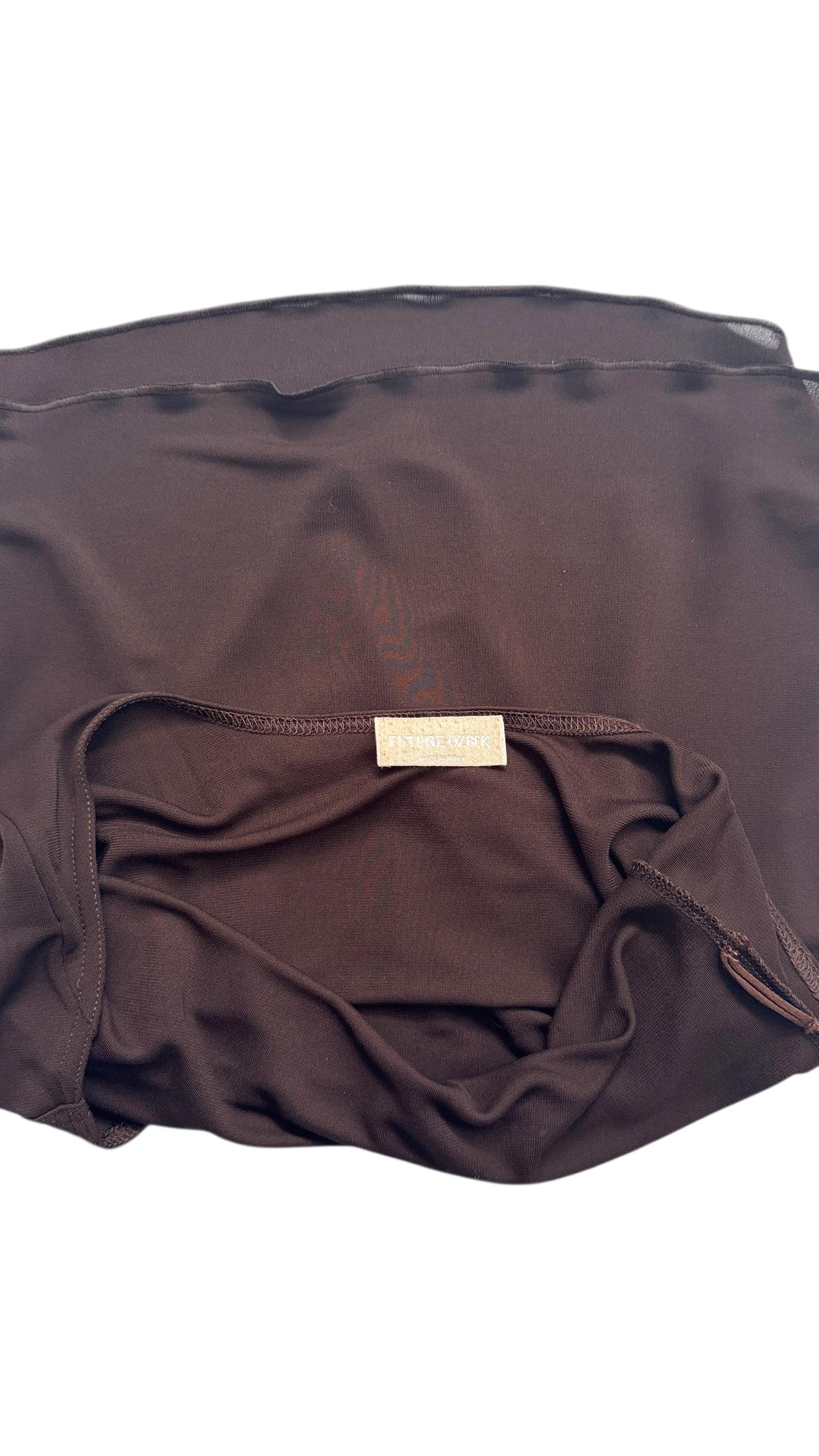 Future Ozbek Minimalist Halter Dress in Chocolate Brown - We pay for import duty in vendita 4