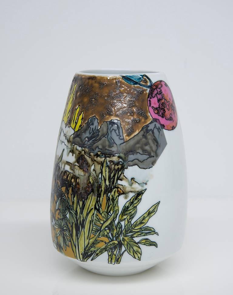 Apocalyptic Space Vase - Mixed Media Art by Future Retrieval (Katie Parker and Guy Michael Davis)