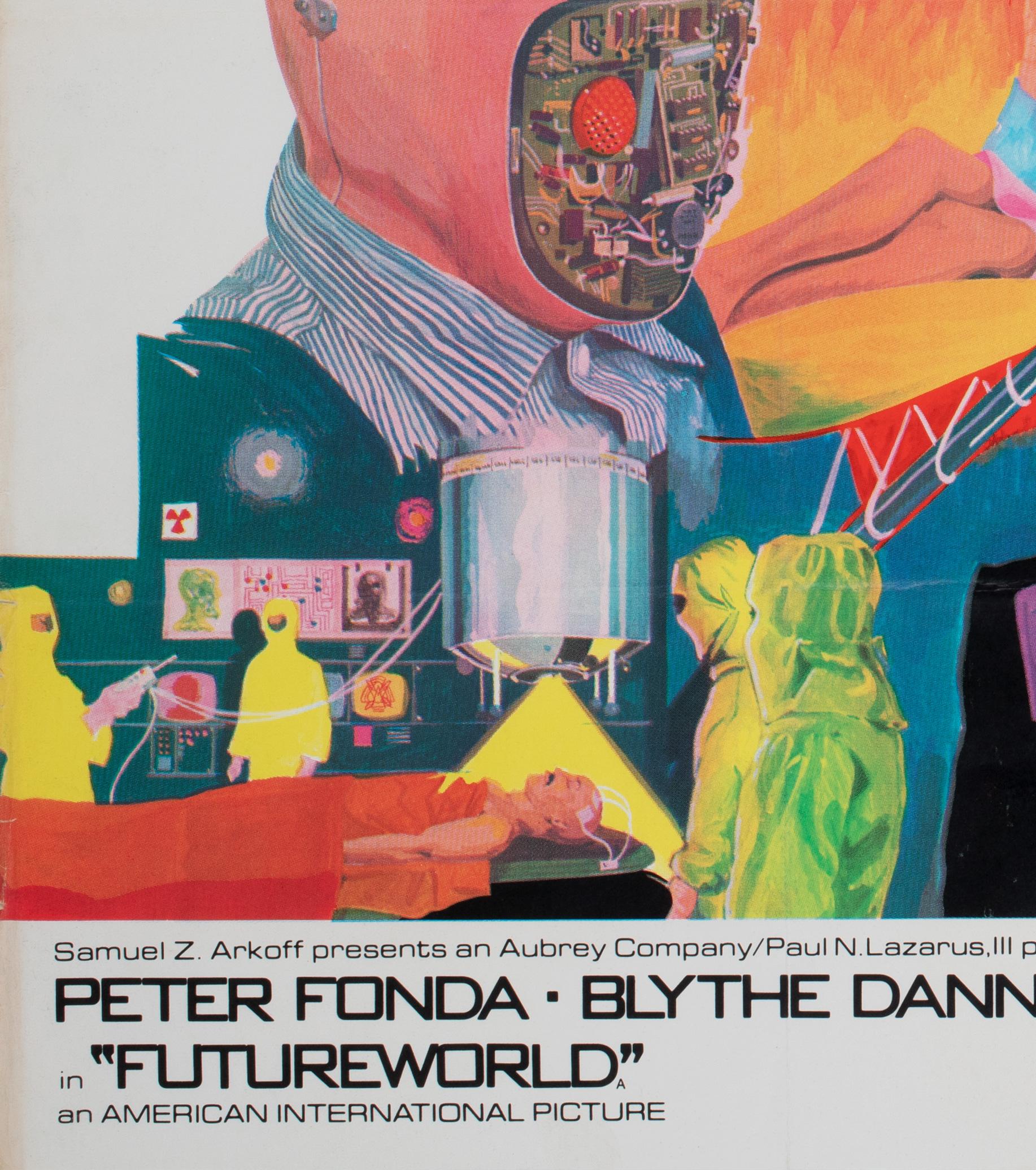 Linen FUTUREWORLD 1976 UK Quad Film Movie Poste For Sale