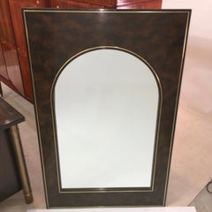 Specchio Futurista Form A in Olmo Carpatico e Ottone di Mastercraft