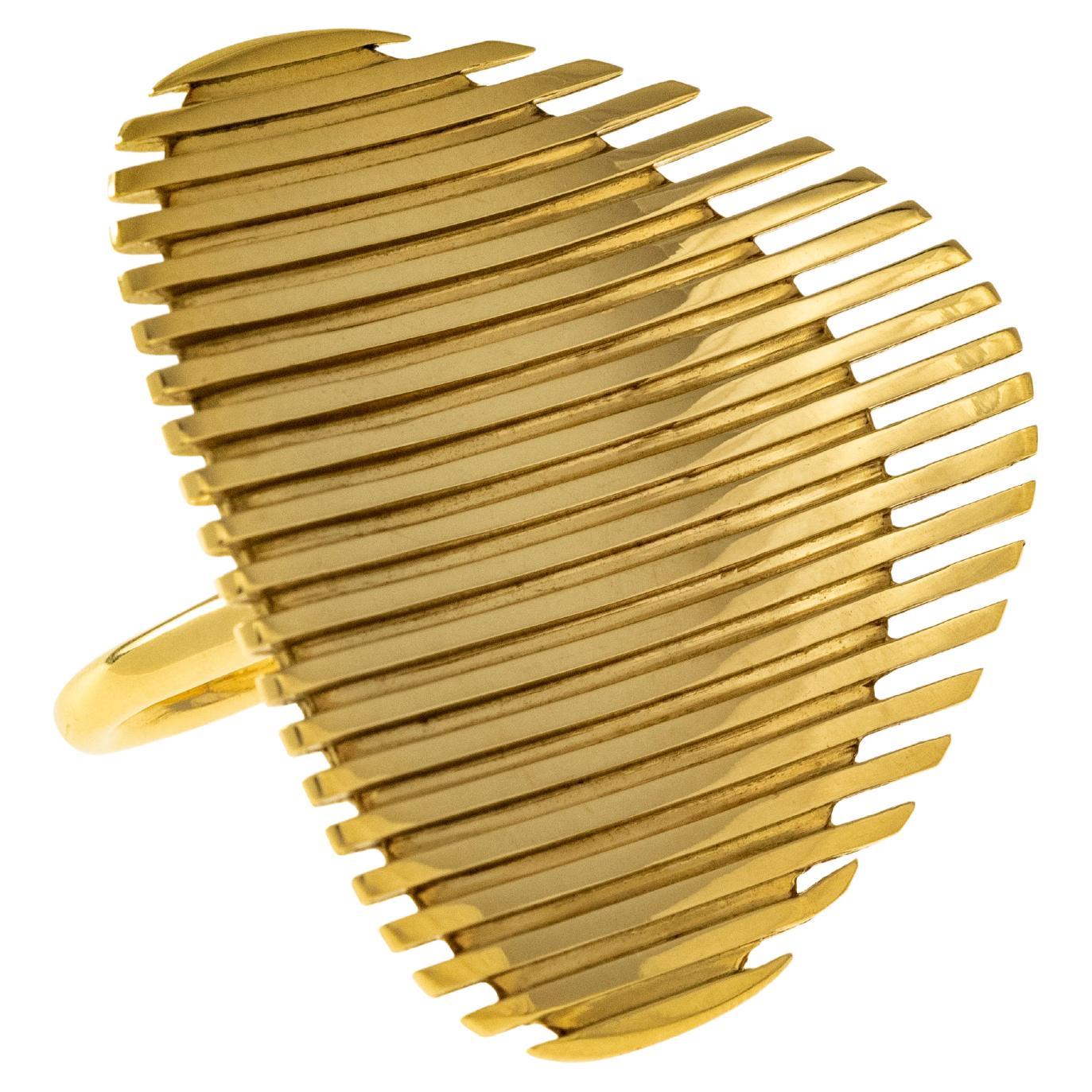 Futurist Architect Zaha Hadid for Georg Jensen 18 K Gold Cocktail Ring 2016 For Sale