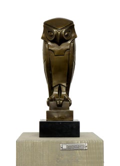 Futurist Bronze Sculpture , The Owl