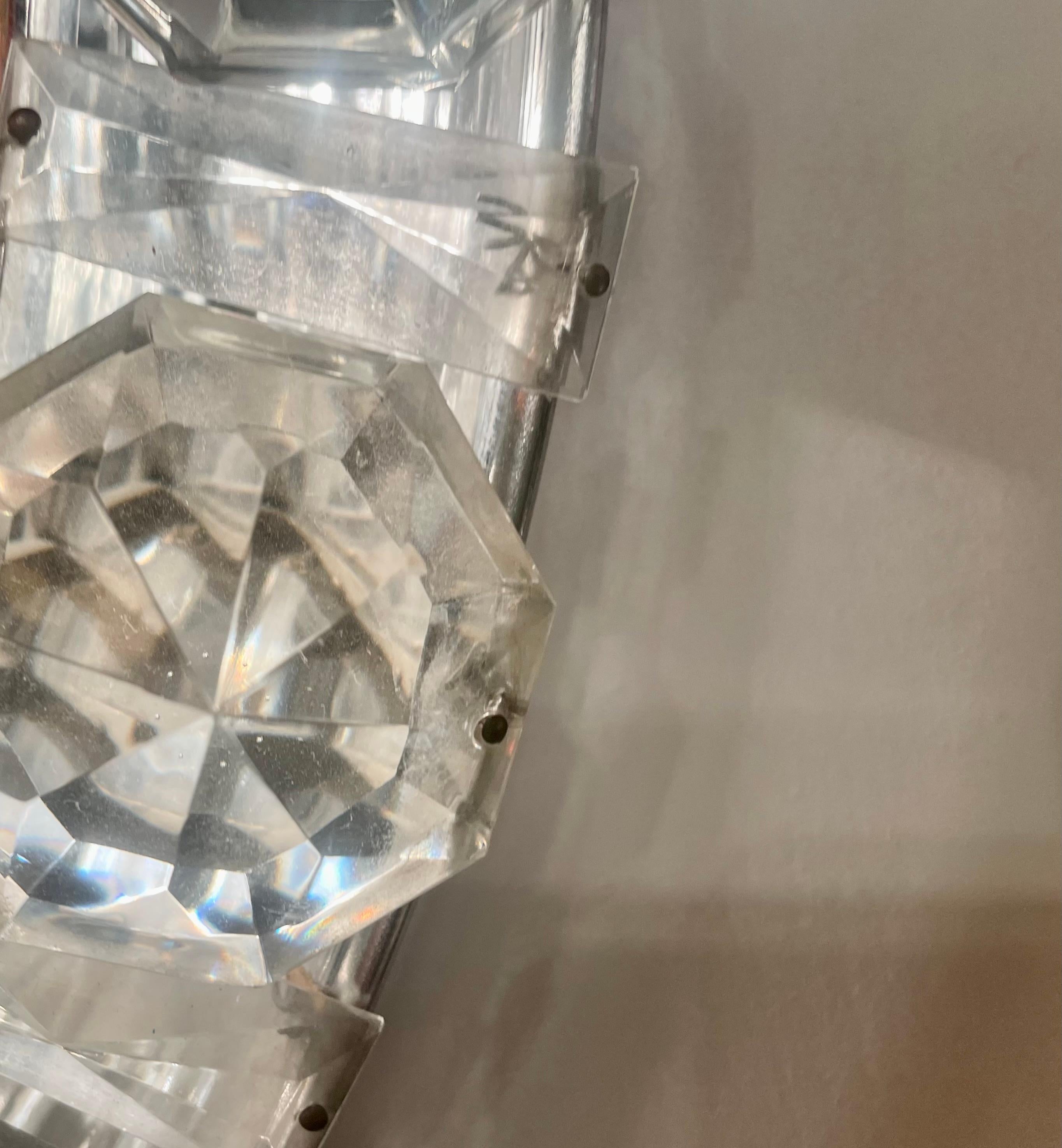 Futuriste Miroir circulaire futuriste en verre taillé, Allemagne, 1970 en vente