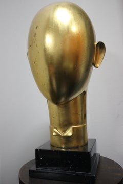 Futuristische Skulptur aus vergoldetem Metall im Stil von Franz Hagenauer