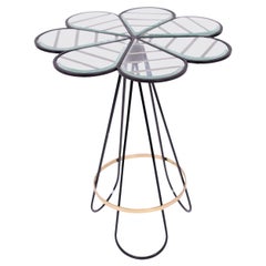 Table d'appoint botanique futuriste en métal
