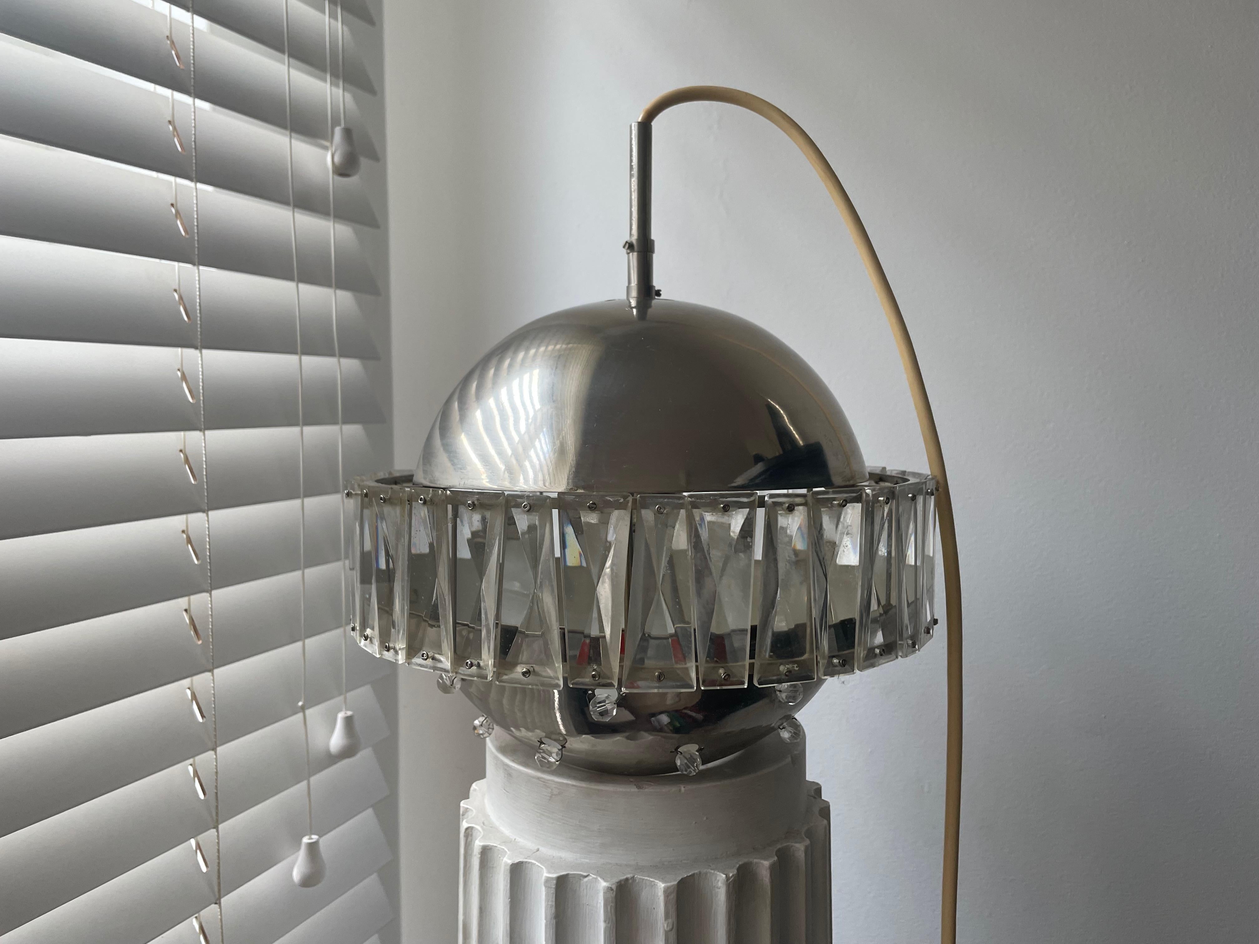 Métal Pendentif futuriste Saturne en cristal taillé, Allemagne, années 60 en vente