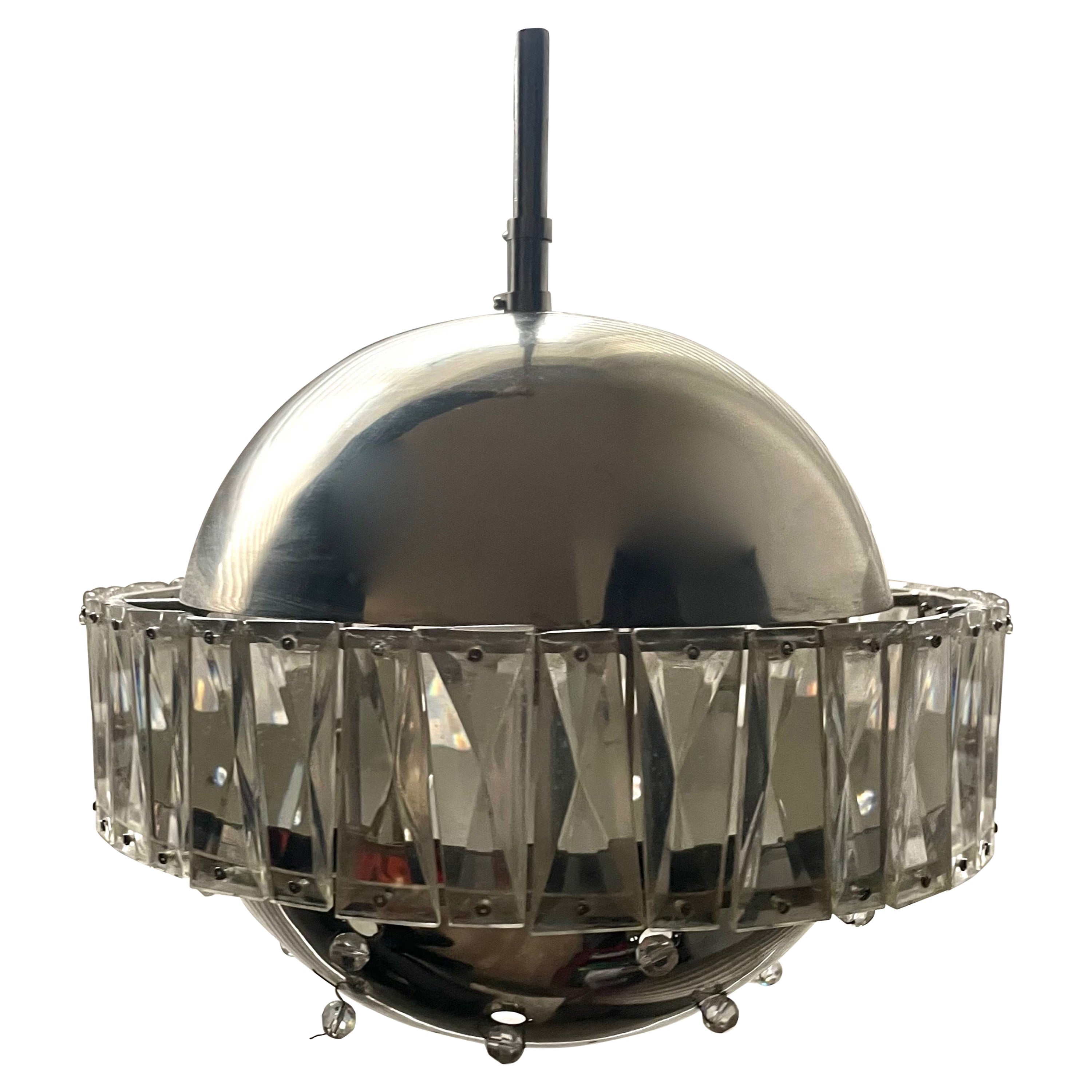 Pendentif futuriste Saturne en cristal taillé, Allemagne, années 60 en vente