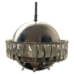 Pendentif futuriste Saturne en cristal taillé, Allemagne, années 60