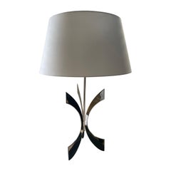 Futurist Silvered Metal Desk or Table Lamp by Maria Perguay- France 1975