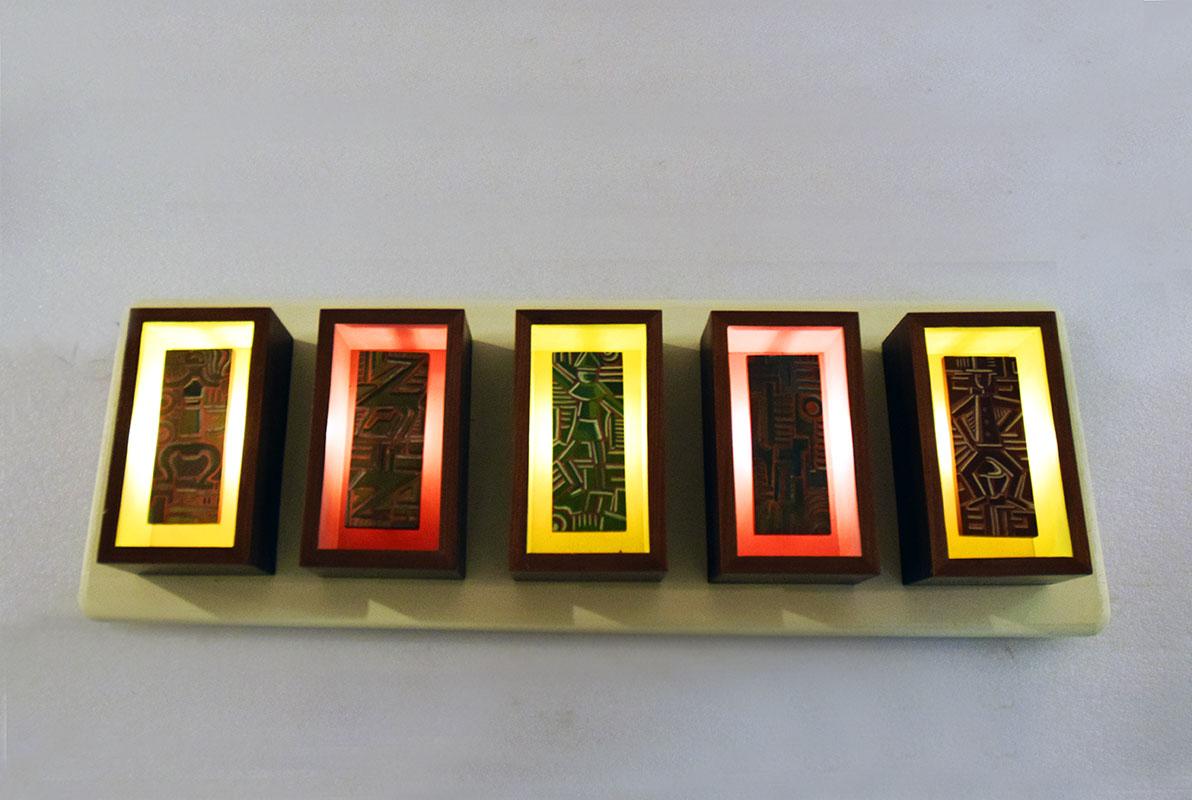 Futurist-Style Wall Light Panel, 1950s For Sale 8