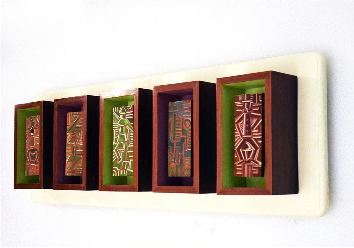 Futurist-Style Wall Light Panel, 1950s For Sale 1