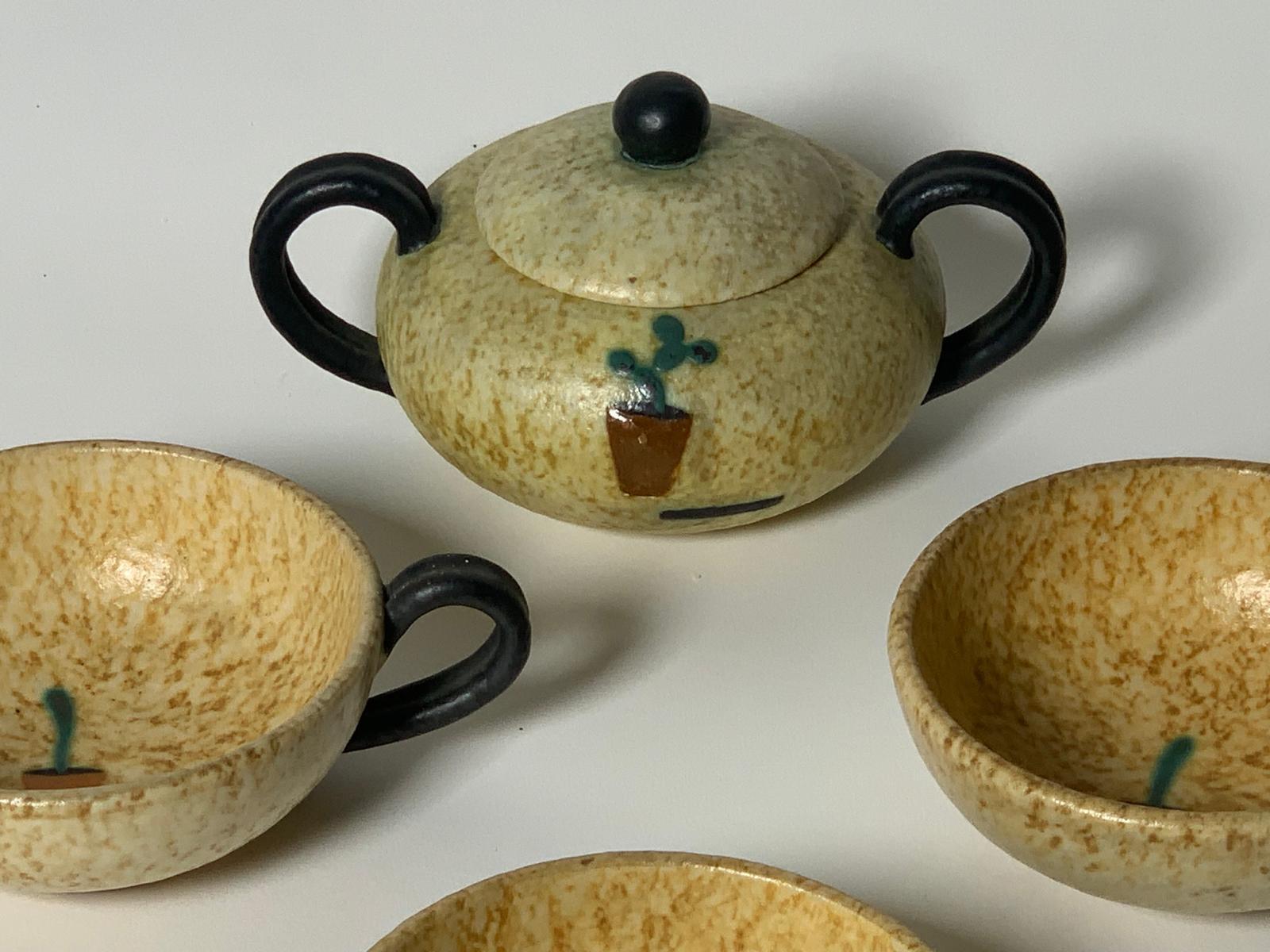 Servicio de té futurista para seis personas de Ivos Pacetti para La Fiamma, Albisola en venta 3