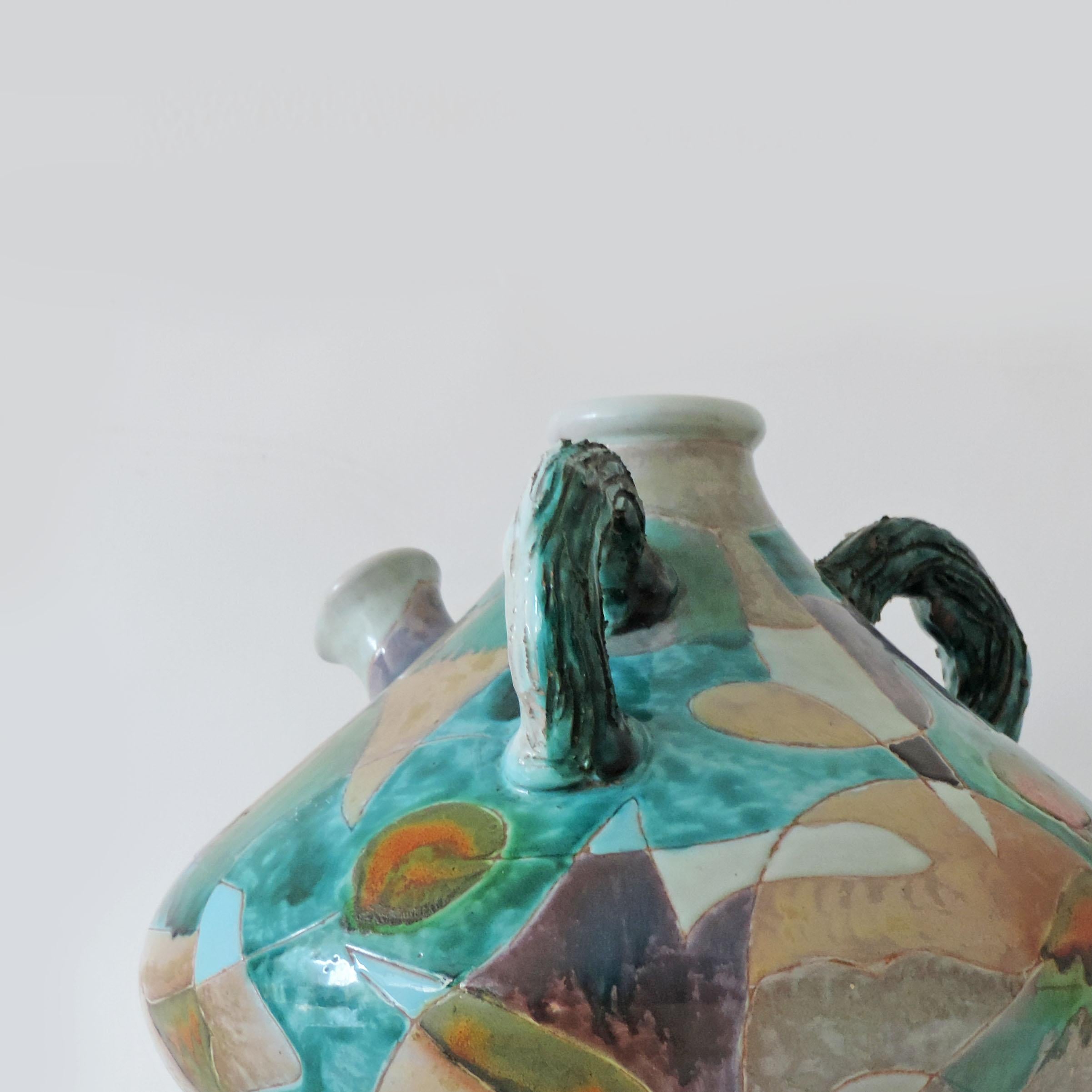 Mid-Century moderno Vaso monumentale futurista Torido Mazzotti per I.M.A. Albisola, 1955 in vendita