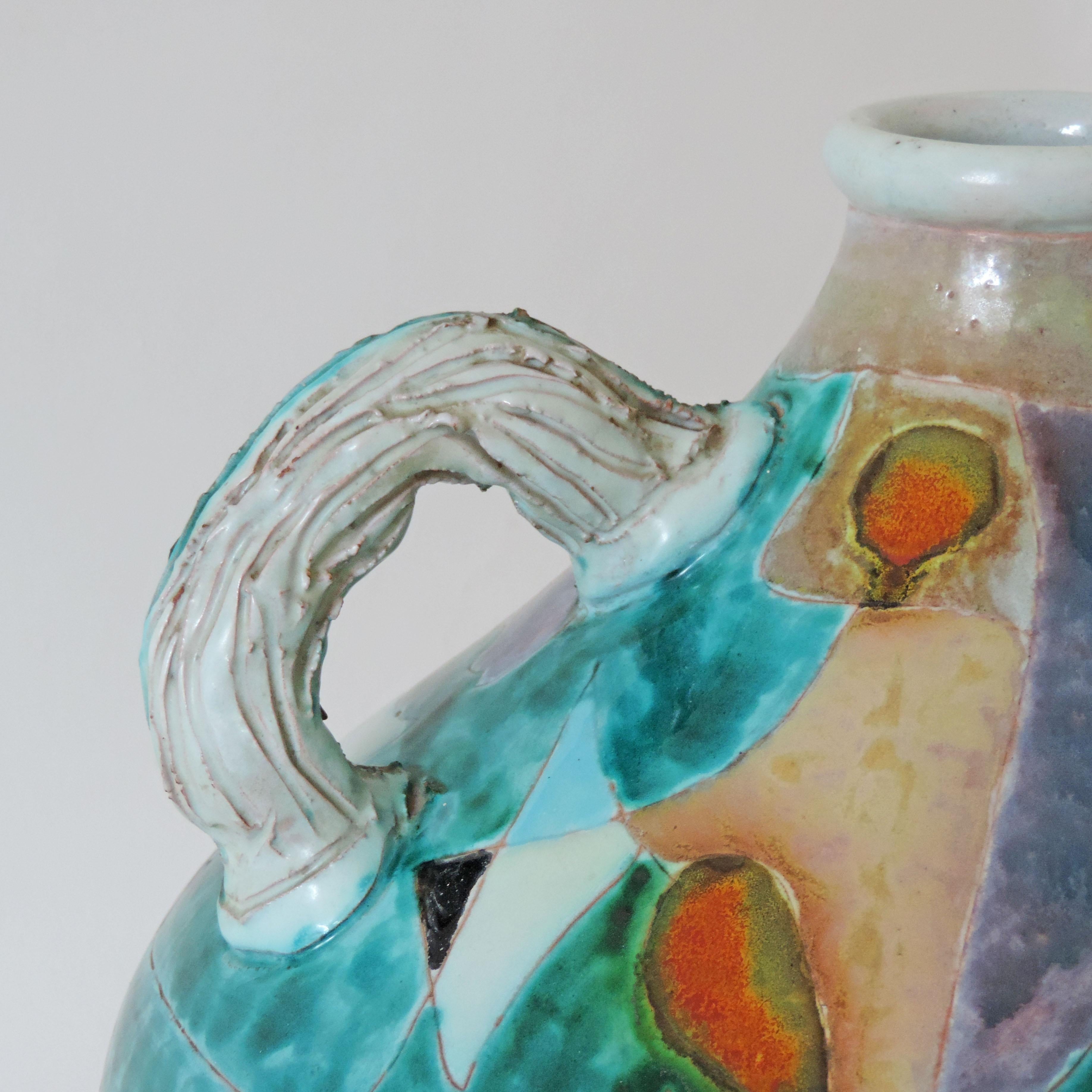 Mid-Century Modern Futurist Torido Mazzotti Monumental Vase for M.G.A, Albisola, 1955 For Sale