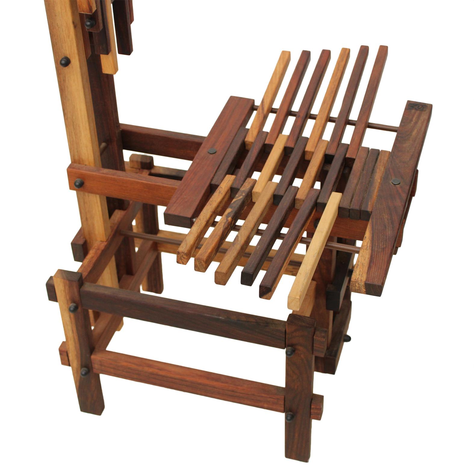 Italian Sono Sculptural Wood Chair Designed by Anacleto Spazzapan 