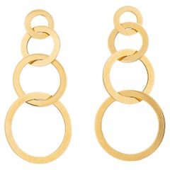 Futuristic 18k Gold Hoop Interlocking Earrings Handcrafted in Italy
