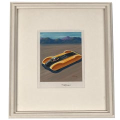 Vintage Futuristic Car Drawing