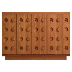 Futuristic Cherry Sideboard or Cabinet by Muhly with Cast Iron Knobs