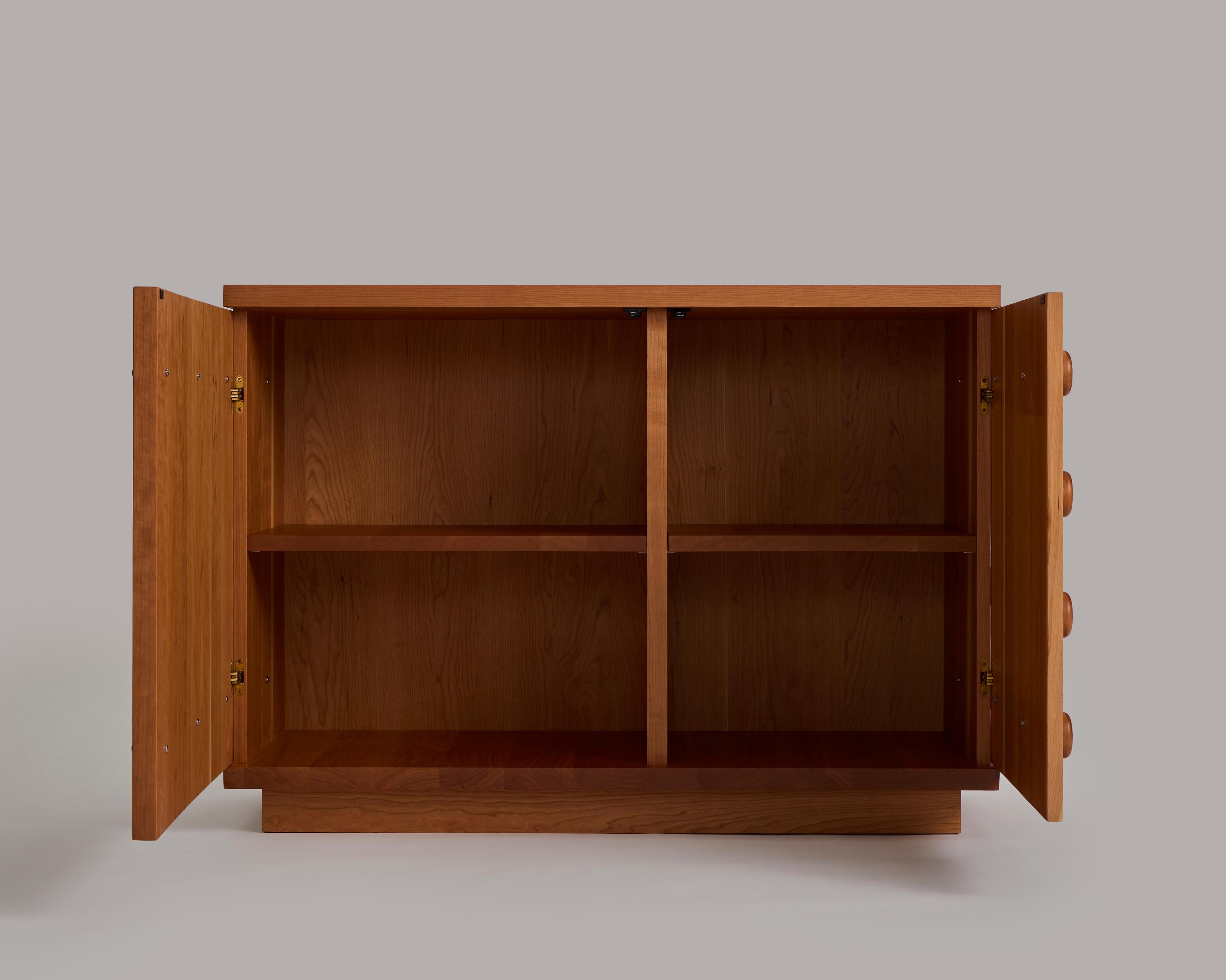 Futuristic Cherry Sideboard or Cabinet by Muhly with Stainless Steel Knobs For Sale 2