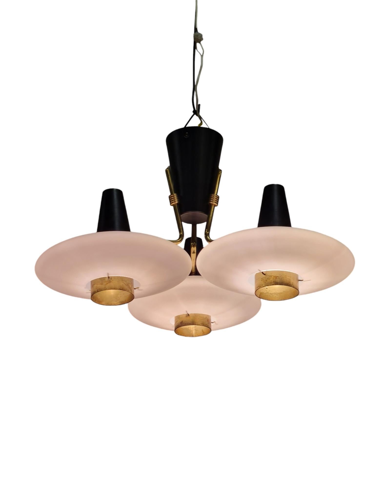 Metà XX secolo Lampada da soffitto futuristica 