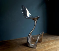 Futuristic 'Jacana' Stool Handcrafted in Cast Aluminum