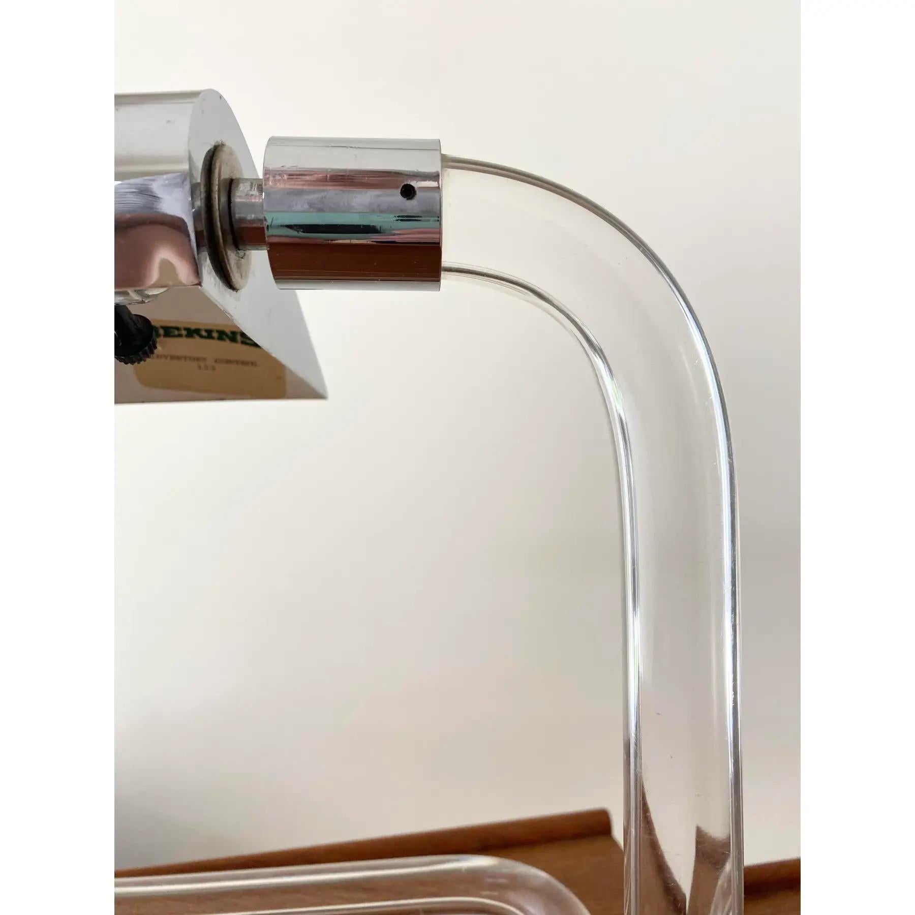 Chrome Futuristic Lucite Lamp Peter Hamburger for Knoll For Sale