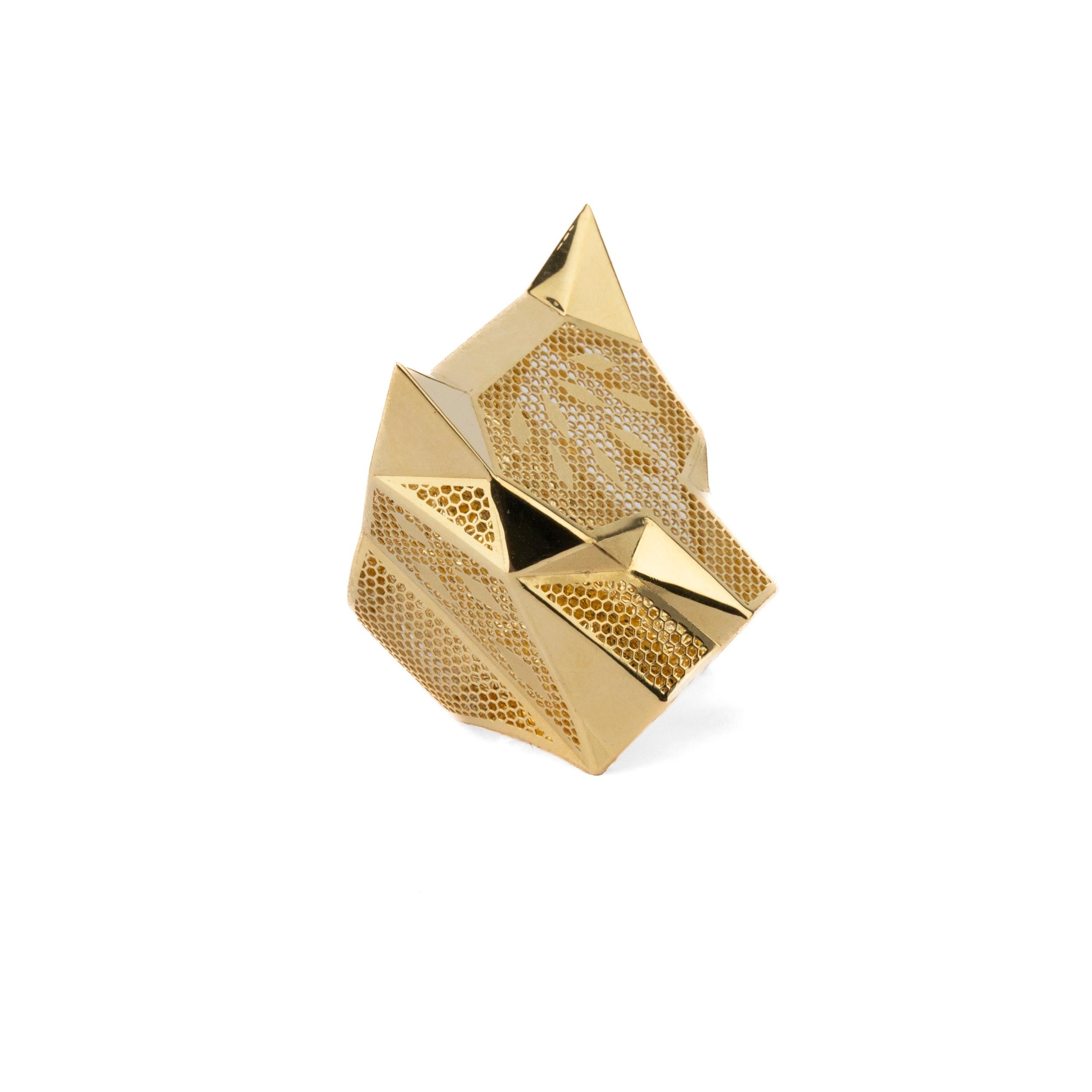 Modern Futuristic Maya Culture Jaguar 18kgold Ring For Sale