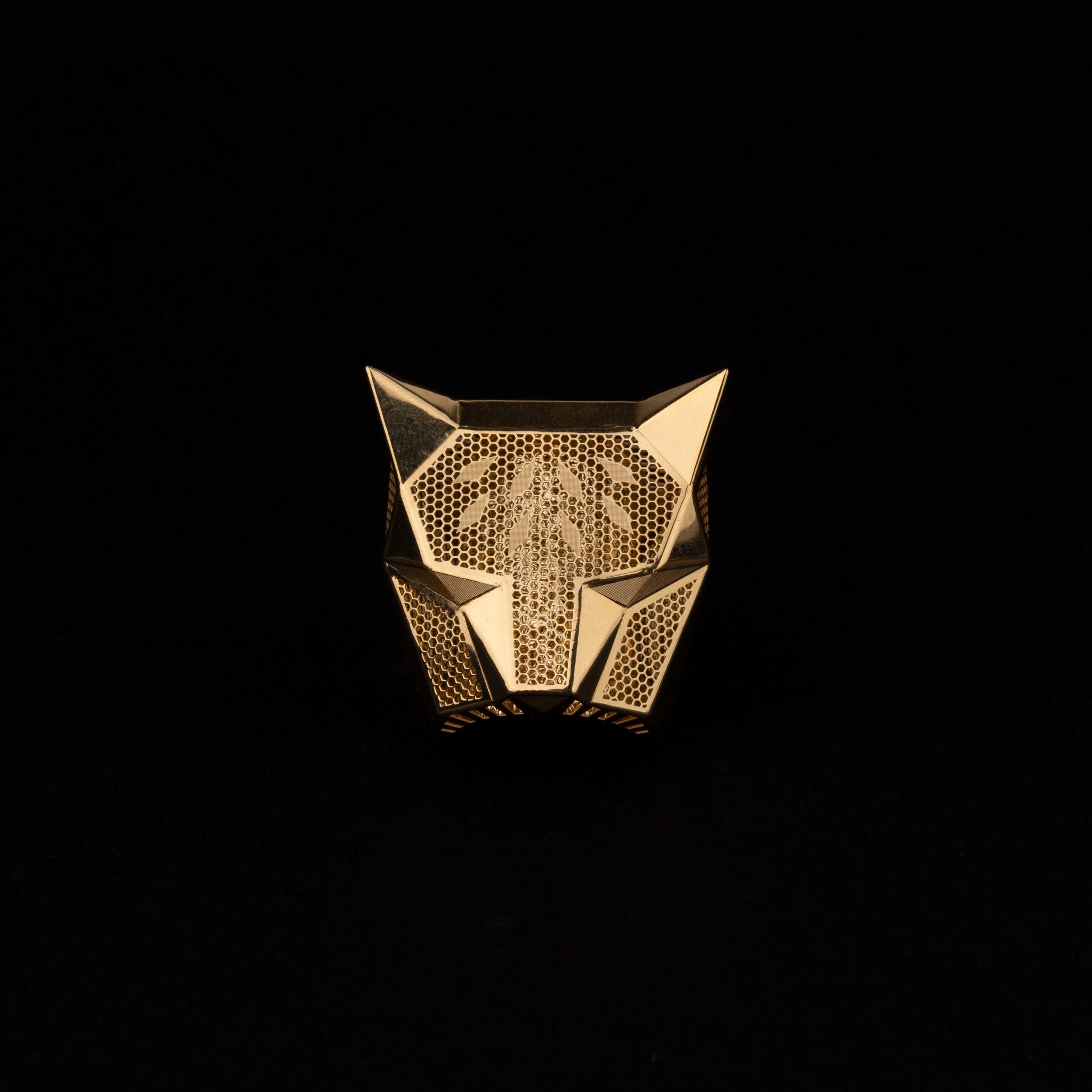 Futuristic Maya Culture Jaguar 18kgold Ring 2