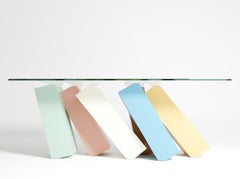 Futuristic Rectangular Coffee Table in Orange Powdercoat