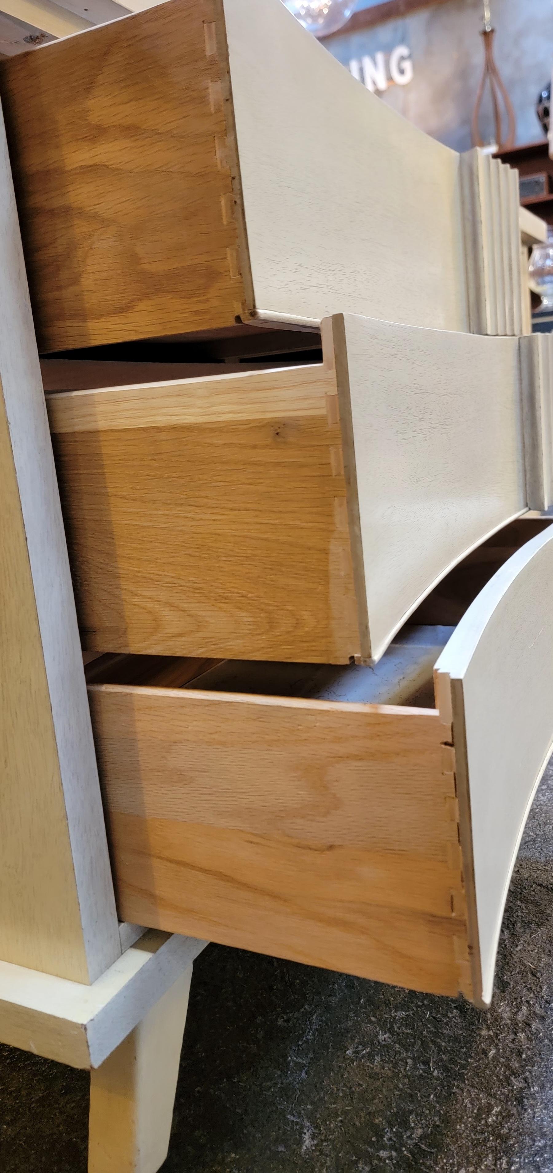 Wood Futuristic Mid-Century Modern Low Dresser by Dixie Furniture