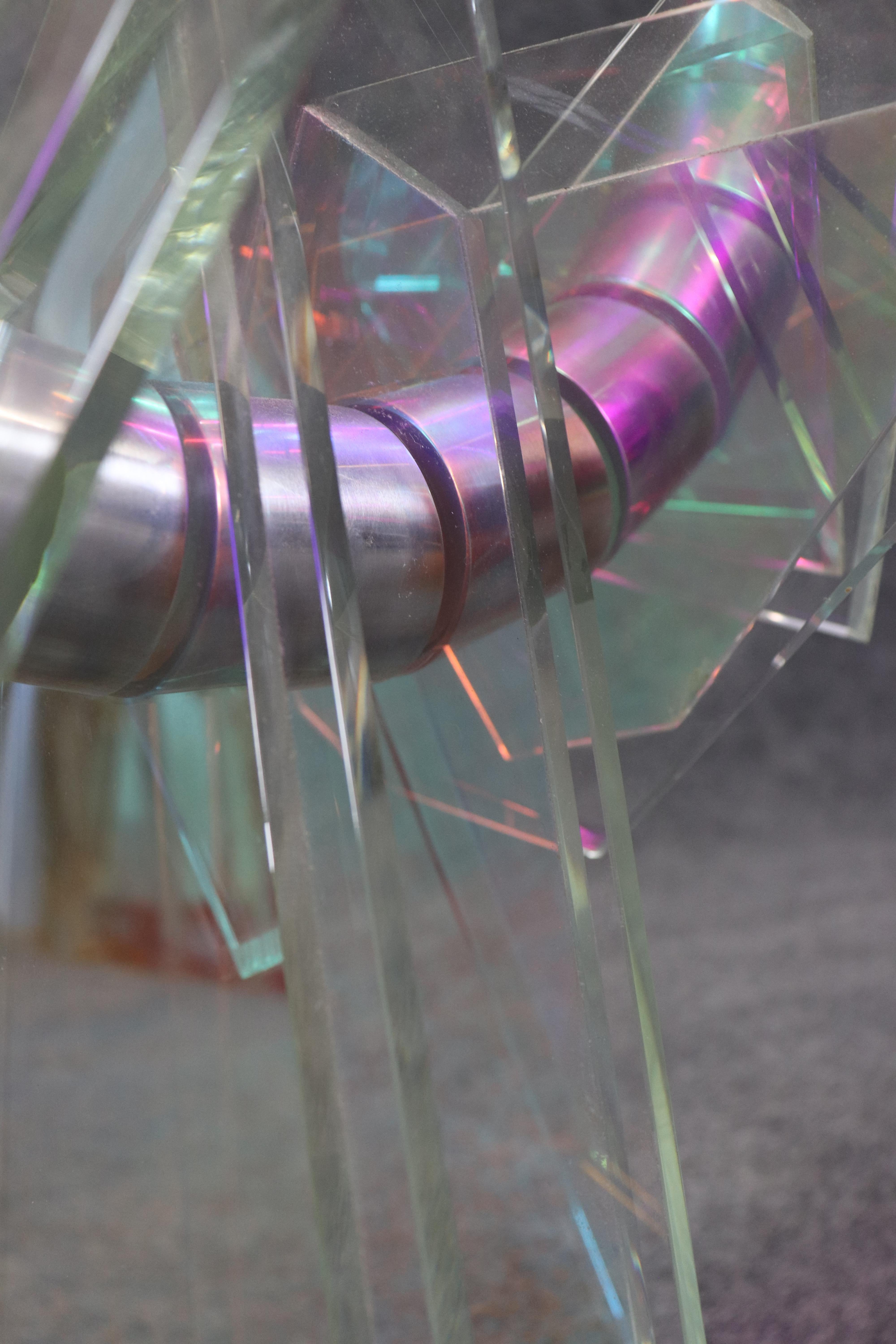 Lampe de table futuriste en verre et lucite fabriquée en studio, The Moderns MCM en vente 7