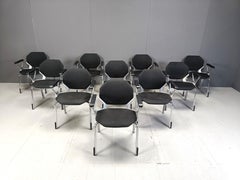 Futuristic Octagonal Metal Chairs by Froscher Sitform, 1990s - set of 10