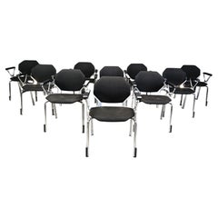 Retro Futuristic Octagonal Metal Chairs by Froscher Sitform, 1990s - set of 10