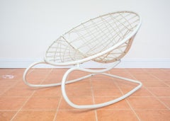 Futuristic Rocking Chair Danish Large White Space Age Minimalist Architectural