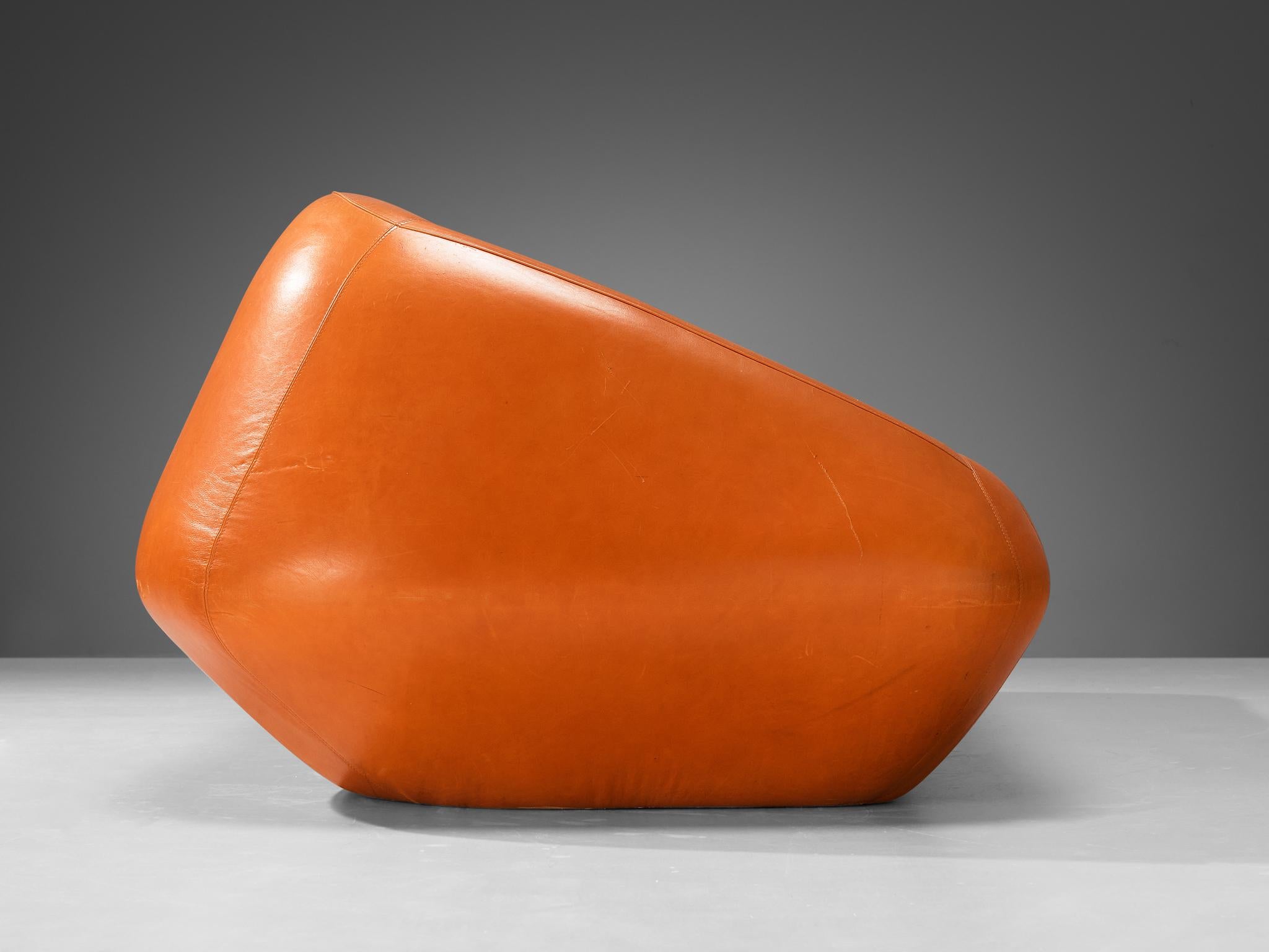 Futuristic Three-Seat Sofa in Leather 1