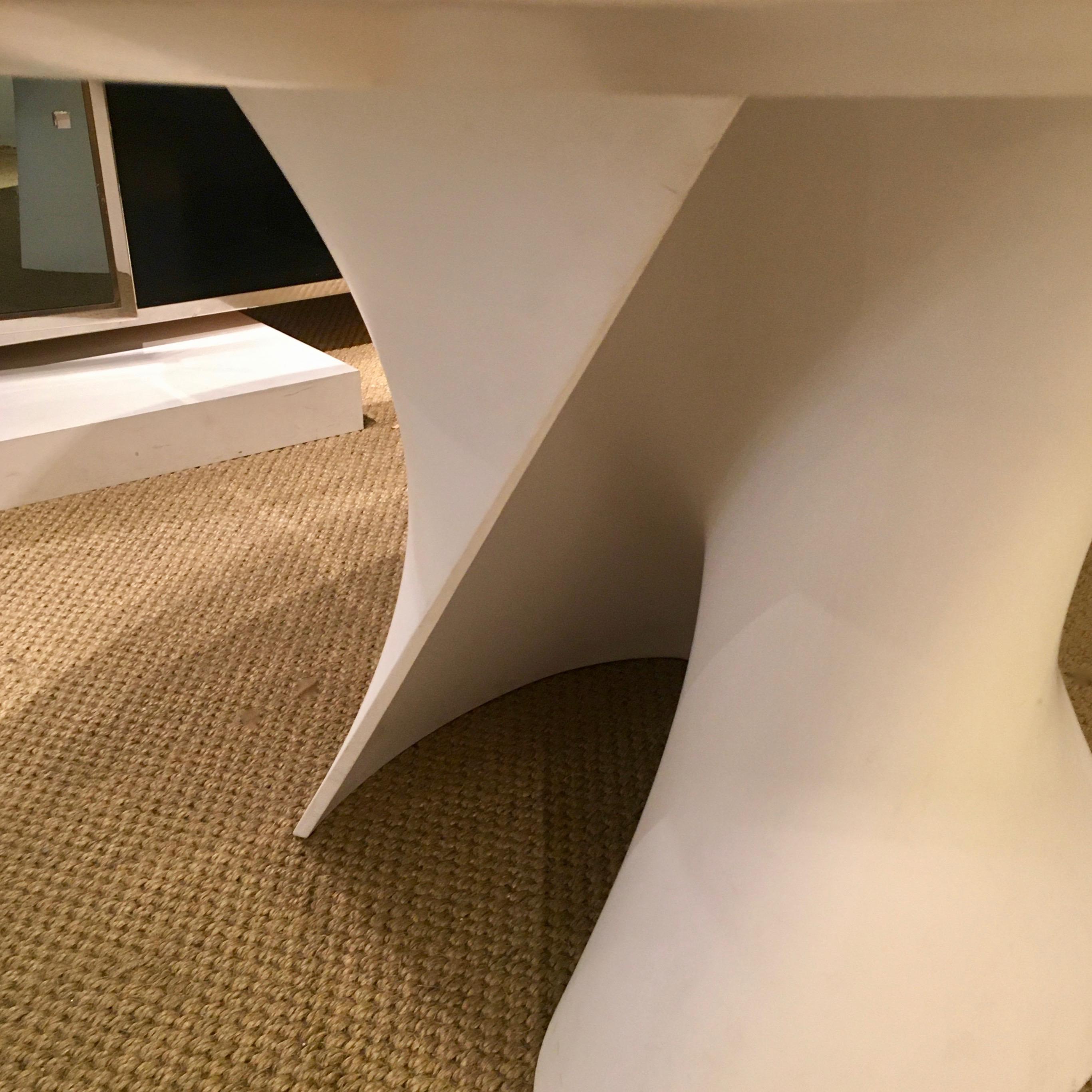 Italian Futuristic White Cristalplant Circular Dining Table by Xavier Lust, Italy, 2007