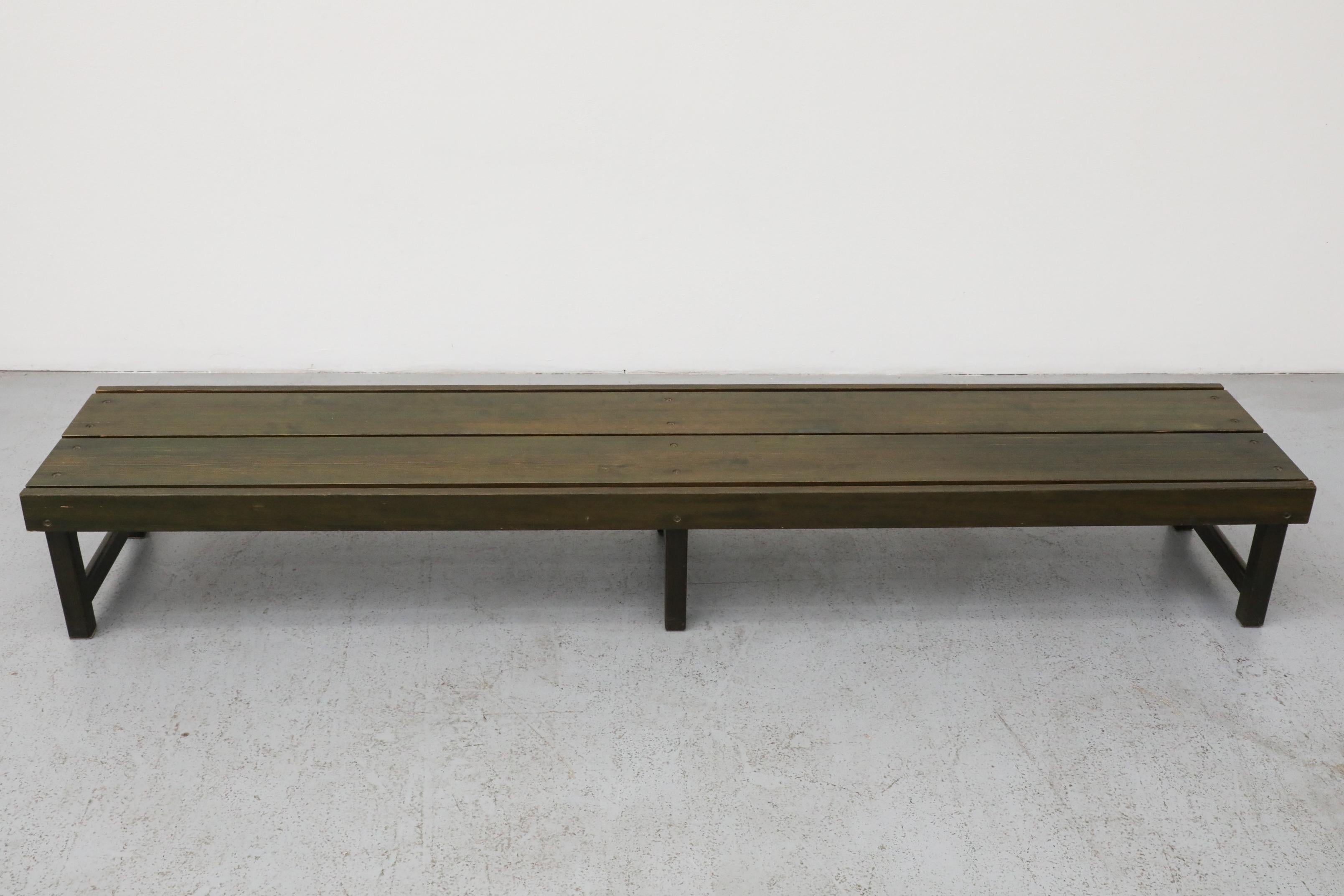 Futurum Green Stained Pine Bench by Rastad & Relling, Norway, 1960s For Sale 3