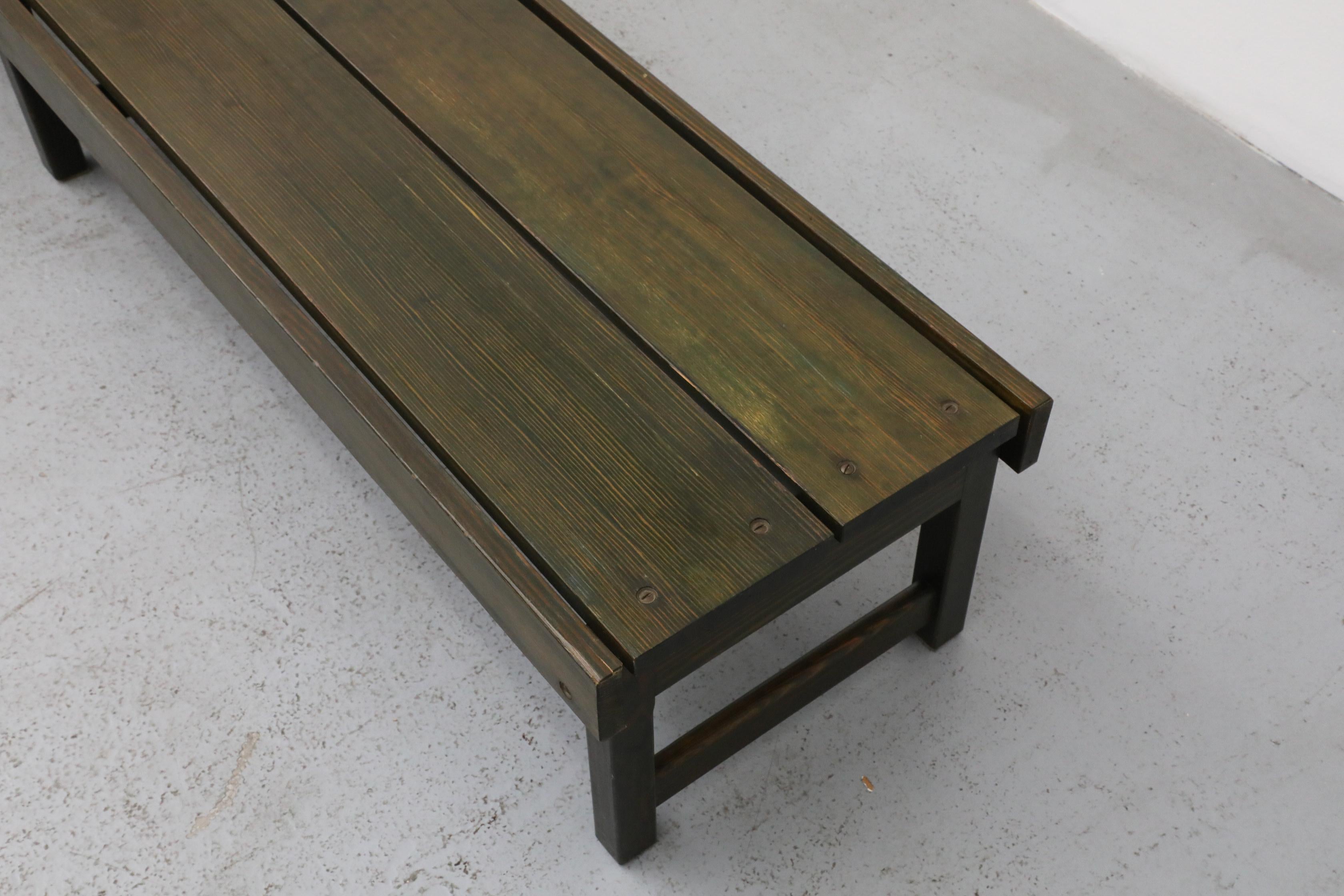 Futurum Green Stained Pine Bench by Rastad & Relling, Norway, 1960s For Sale 4