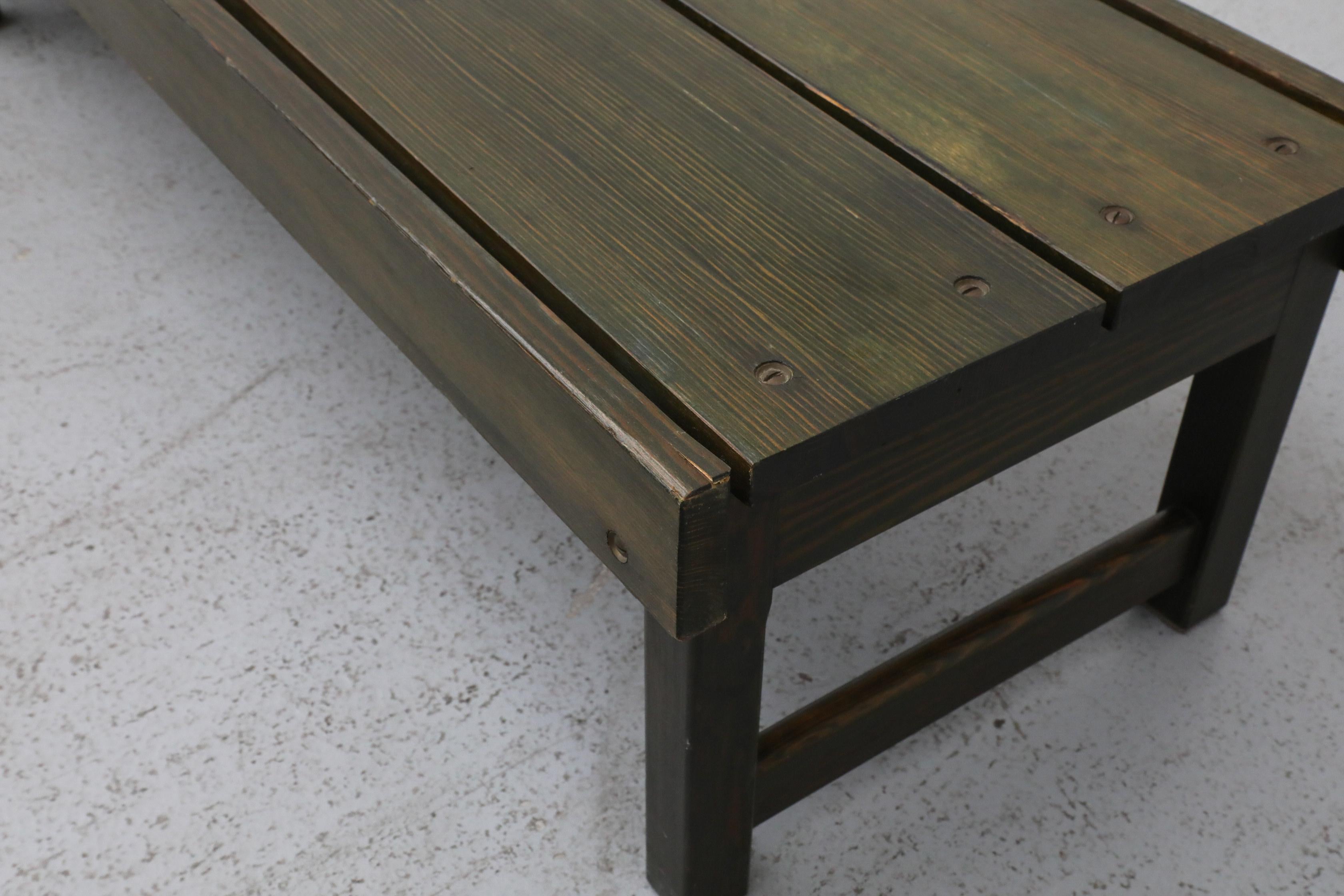 Futurum Green Stained Pine Bench by Rastad & Relling, Norway, 1960s For Sale 5