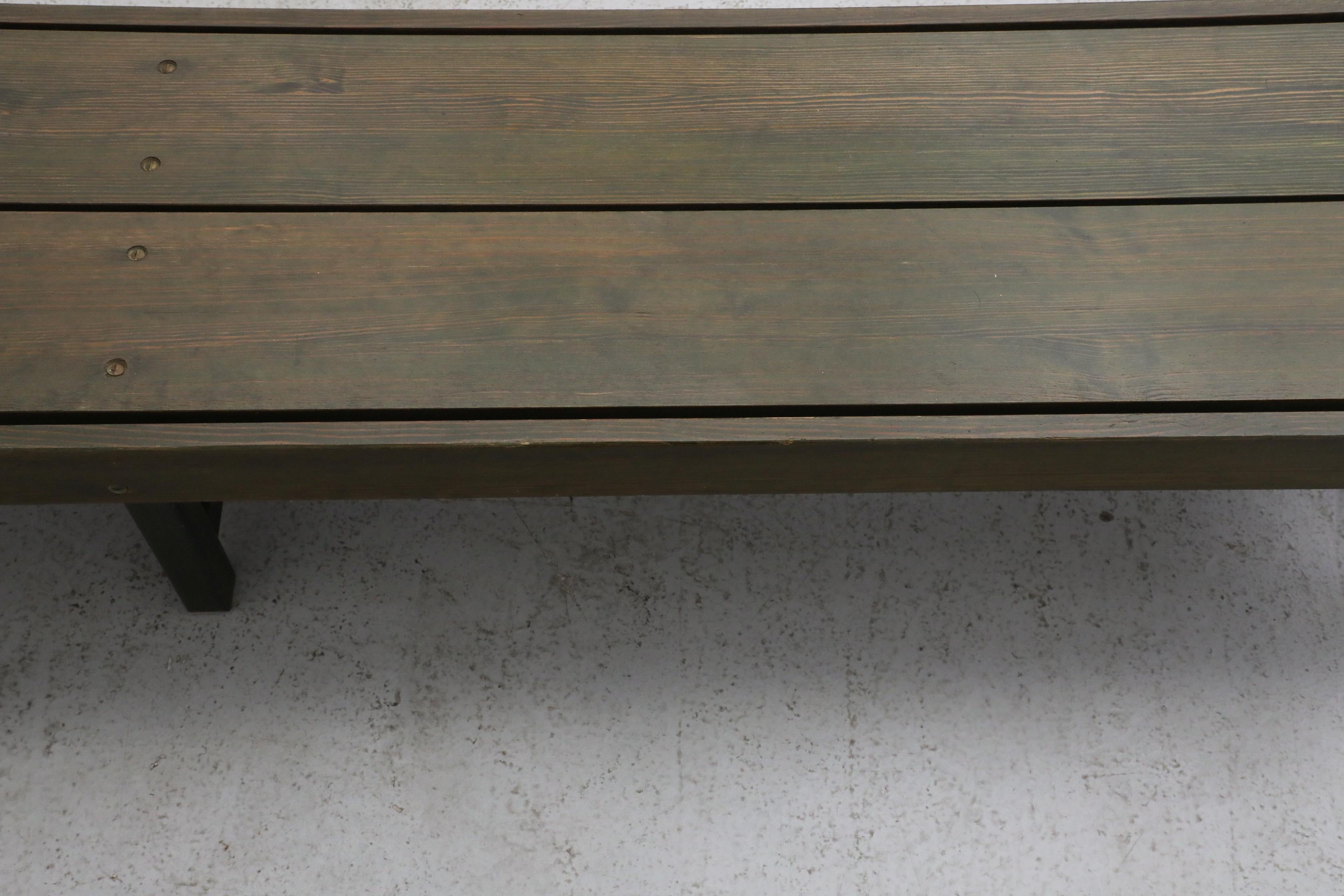 Futurum Green Stained Pine Bench by Rastad & Relling, Norway, 1960s For Sale 8
